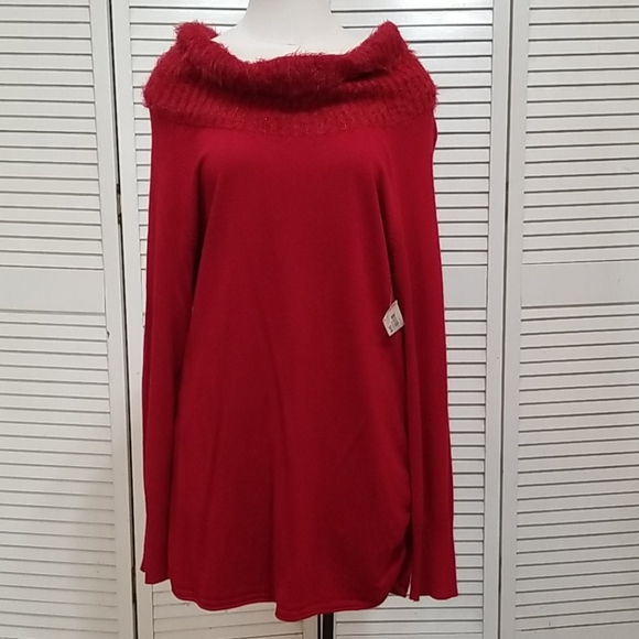 Red Sweater Large Collar - Picture 2 of 6